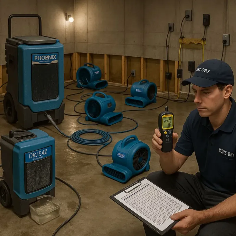 Structural Drying and Dehumidification process in Amador County, CA